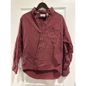 Vintage LL Bean Shirt XXL Red Plaid Flannel Button Up USA Made 1980s Small Hole